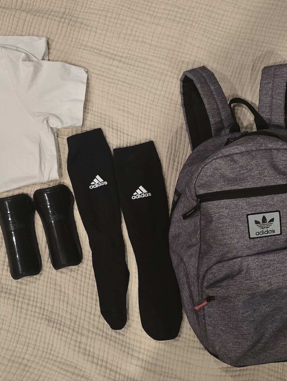 Adidas Youth Soccer Lot adidas Men's Gray Heather Backpack with Front Zip Pocket